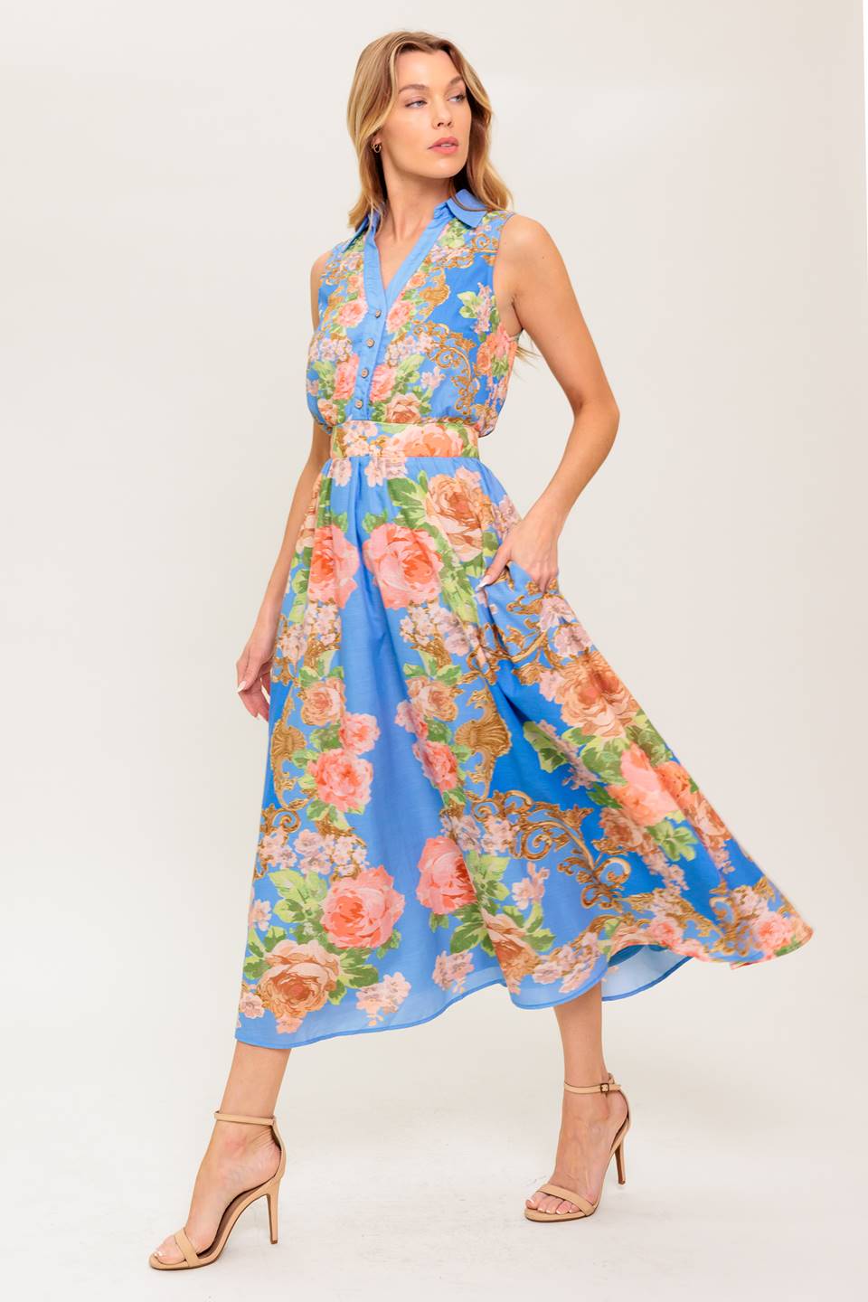 LOST IN A DREAM WOVEN MIDI DRESS Flying Tomato